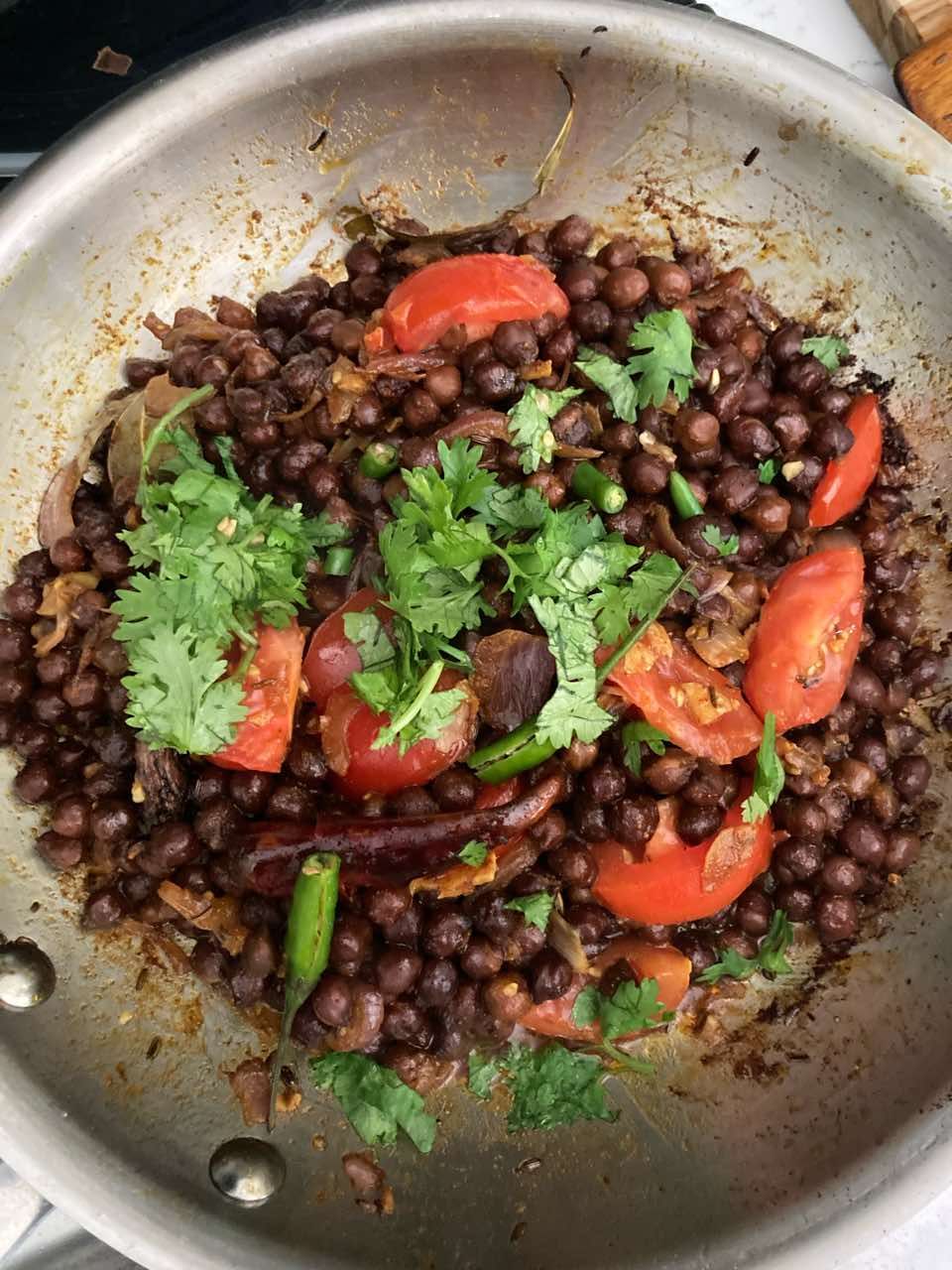 Sauteed chickpeas finished dish
